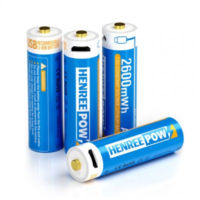 Henreepow Rechargeable AA 2600 Lithium Roj teeb